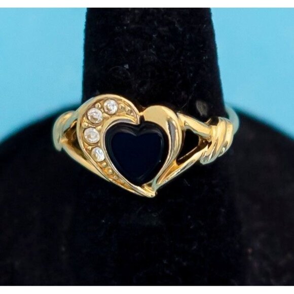 Vintage Love Rhinestone Ring by Avon - Size 6 - N8 - Picture 1 of 3